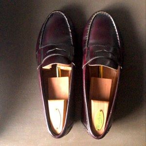 Burgundy penny loafers